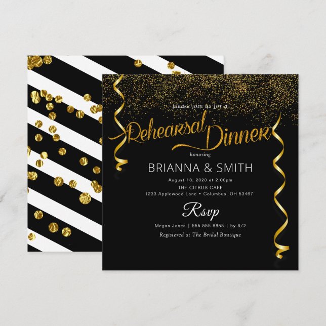 Dîner de répétition budgétaire Invitation (Devant / Derrière)