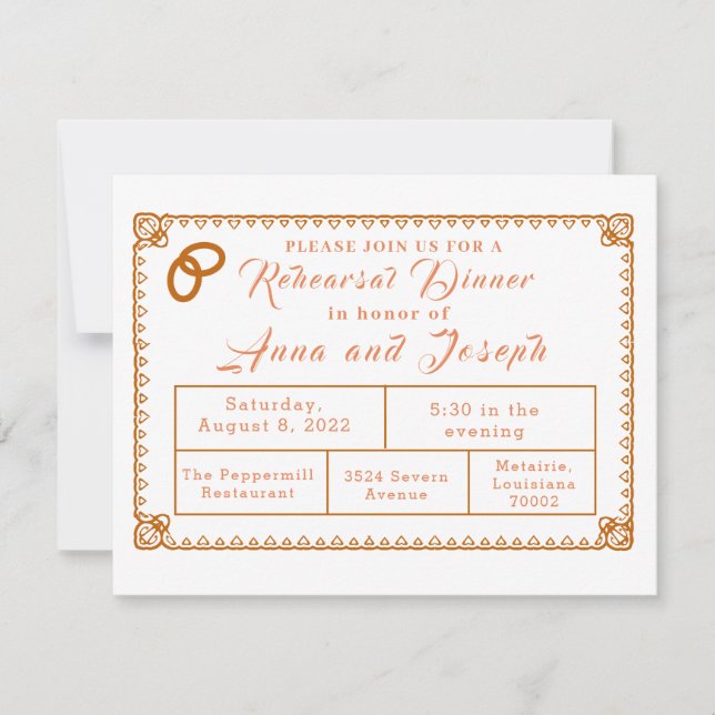 Dîner de répétition catholique Crucifix & Mariage  (Devant)