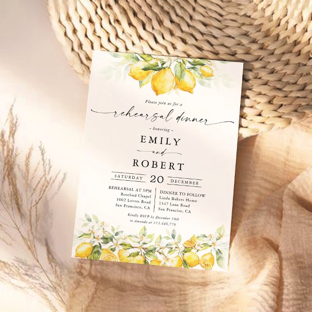 Dîner de répétition Citrus vert citron Invitation (Créateur téléchargé)