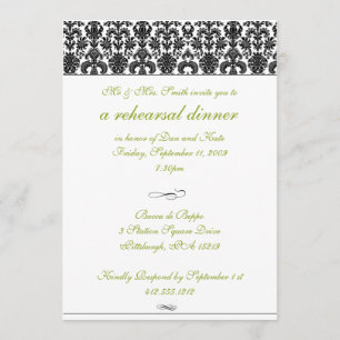 Dîner de répétition Damas Invitation