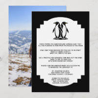 Dîner de répétition d'amour de pingouin Invitation