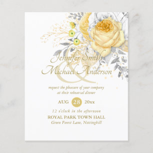 Dîner de répétition de bouquet de rose or blanc