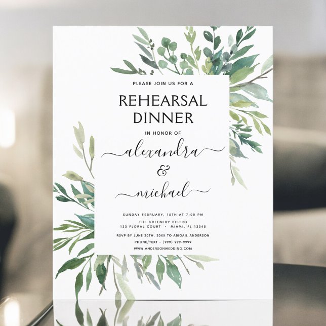 Dîner de répétition de budget Feuillage Verdure (Créateur téléchargé)