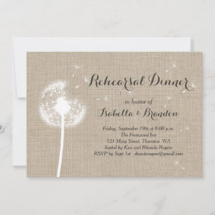 Dîner de répétition de Burlap Floral Invitation
