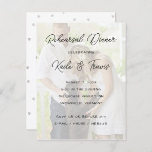 Dîner de répétition de carte postale mariage Invit