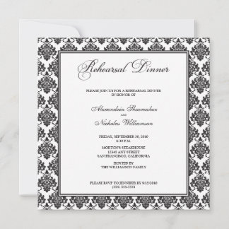 Dîner de répétition de Damas étonnant Invitation (