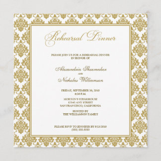 Dîner de répétition de Damas étonnant Invitation (
