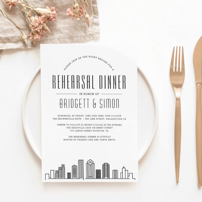 Dîner de répétition de Houston | Invitation Skylin (Créateur téléchargé)