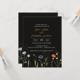 Dîner de répétition de mariage floral sauvage et l