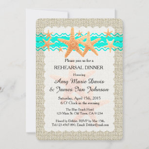 Dîner de répétition de plage Starfish invitations
