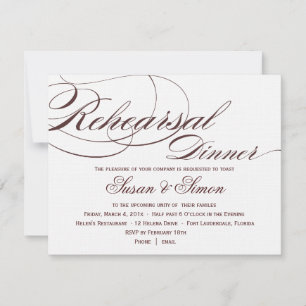 Dîner de répétition de script élégant Invitation 4