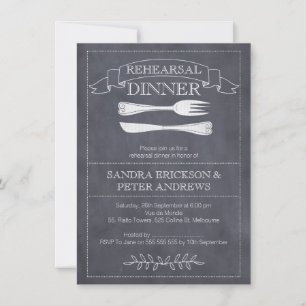 Dîner de répétition de tableau noir Invitation
