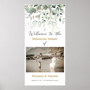 Dîner de répétition de verdure Affiche de bienvenu