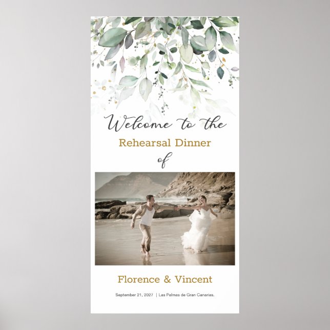 Dîner de répétition de verdure Affiche de bienvenu (Devant)