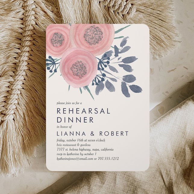 Dîner de répétition des pavots bleus Invitation (Créateur téléchargé)