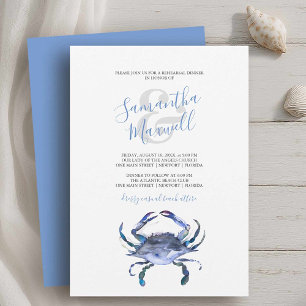 Dîner de répétition du crabe bleu d'aquarelle Invi
