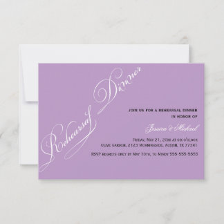 Dîner de répétition élégant Invitation violet