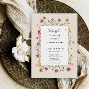 Dîner de répétition Fleur sauvage Boho Invitation
