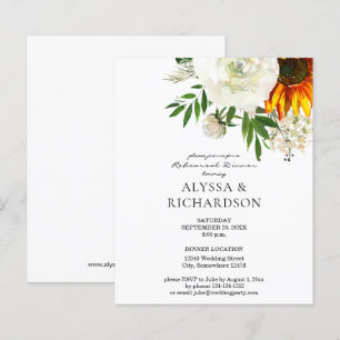 Dîner de répétition floral tournesol à budget rais