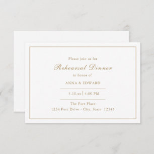Dîner de répétition Gold Border Invitations