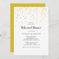 Dîner de répétition Gold Confetti Invitation