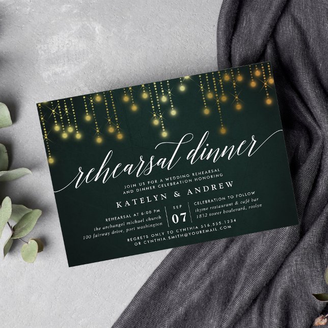 Dîner de répétition Golden Garland Invitation (Créateur téléchargé)
