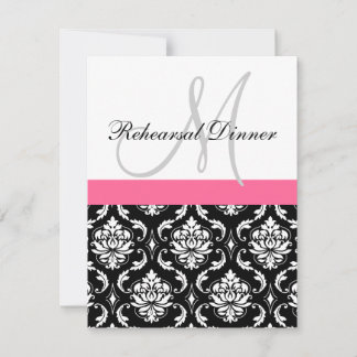 Dîner de répétition Invitation Monogramme Damask P