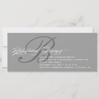 Dîner de répétition Invitation Monogramme gris B
