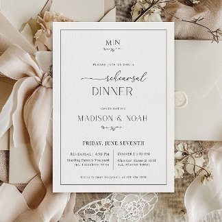 Dîner de répétition Invitation Monogramme, Mariage