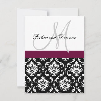 Dîner de répétition Invitation Monogramme Vin Dama