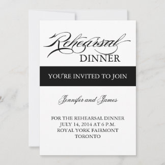 Dîner de répétition Invitation Noir et blanc Simpl