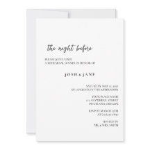 Dîner De Répétition, La Nuit Avant Les Invitations