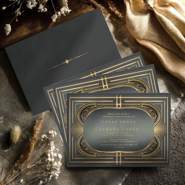 Dîner de répétition Mariage Art déco Glam ID1033 (Créateur téléchargé)