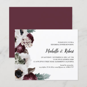 Dîner de répétition Mariage Chic Plum Ivory Sage