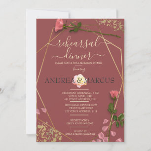 Dîner de répétition Mariage en bois de rose et or