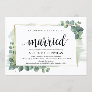 Dîner de répétition Mariage Eucalyptus Invitation