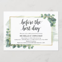 Dîner de répétition Mariage Eucalyptus Invitation