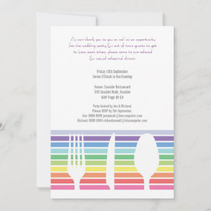 Dîner de répétition Mariage Invitation Rainbow Cut