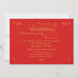 Dîner de répétition mariage Invitation Red