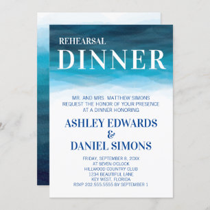 Dîner de répétition Mariage Ocean Waves Invitation