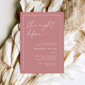 Dîner de répétition Mariage rose Dusty Invitation