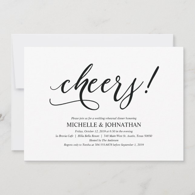Dîner de répétition Mariage rustique Invitations (Devant)