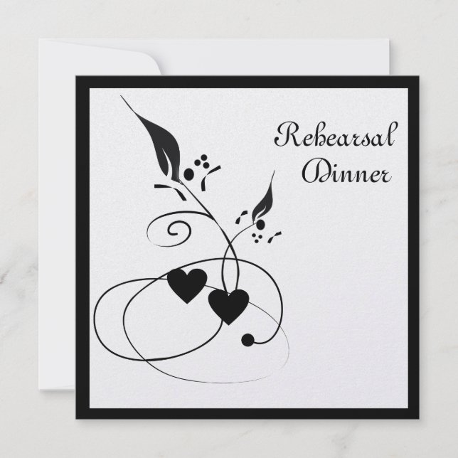 Dîner de répétition Mariage Swirls Invitation (Devant)