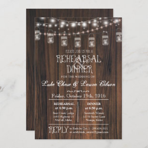 Dîner de répétition Mason Jar Lights Invitation