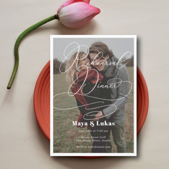 Dîner de répétition photo Invitation (Créateur téléchargé)