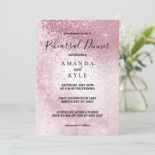 Dîner de répétition rose magnifique - Invitation