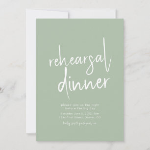 Dîner de répétition simple Sage Green Invitation