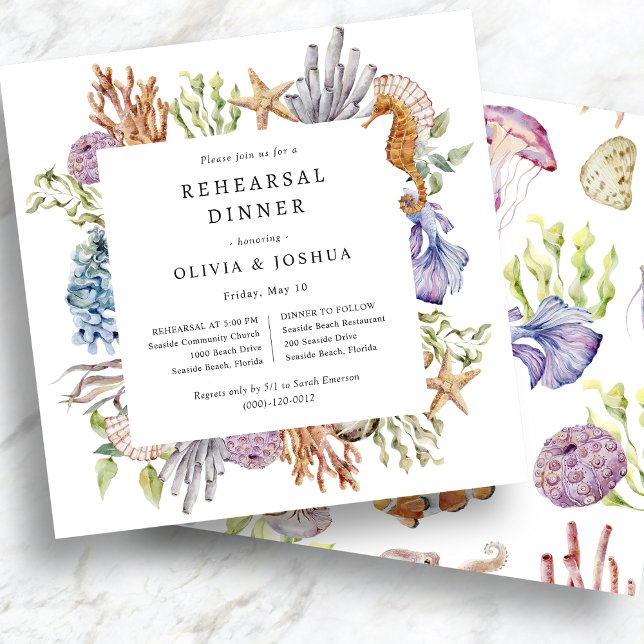 Dîner de répétition sur la plage Invitation (Beach Rehearsal Dinner Invitation
)