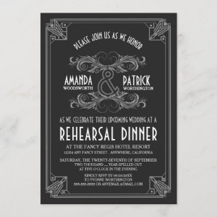 Dîner de répétition Vintage Art déco Invitations