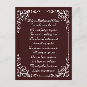 Dîner de répétition Vintage organisé Invitations d